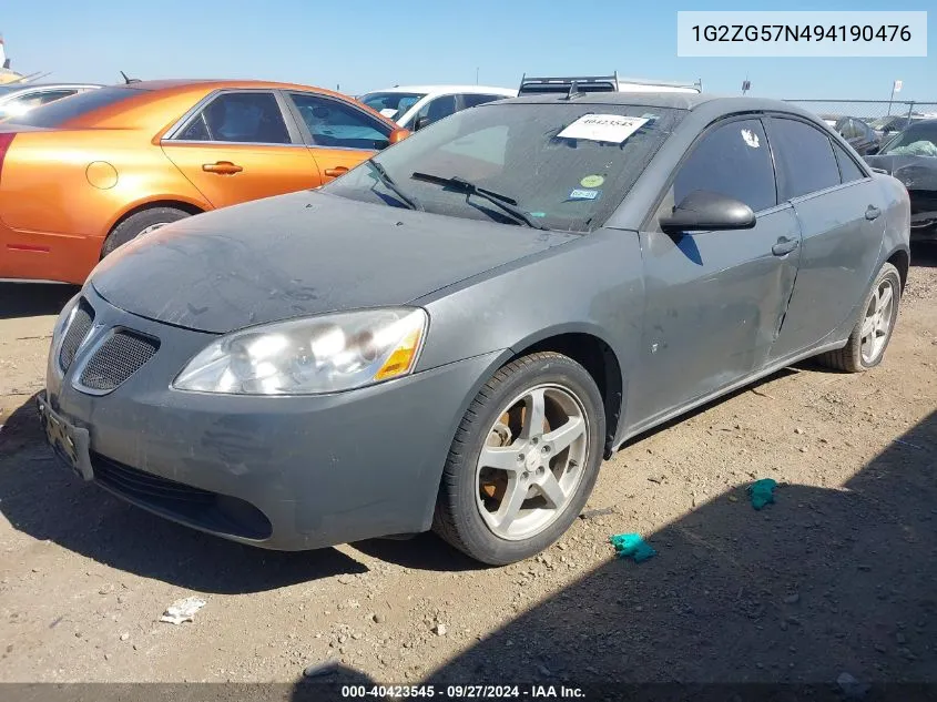 2009 Pontiac G6 VIN: 1G2ZG57N494190476 Lot: 40423545