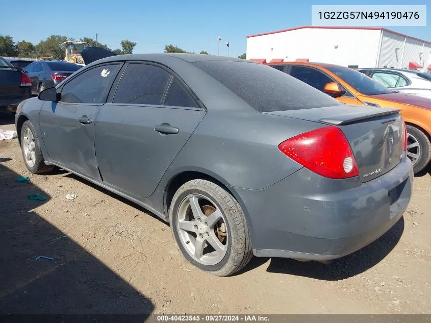 2009 Pontiac G6 VIN: 1G2ZG57N494190476 Lot: 40423545