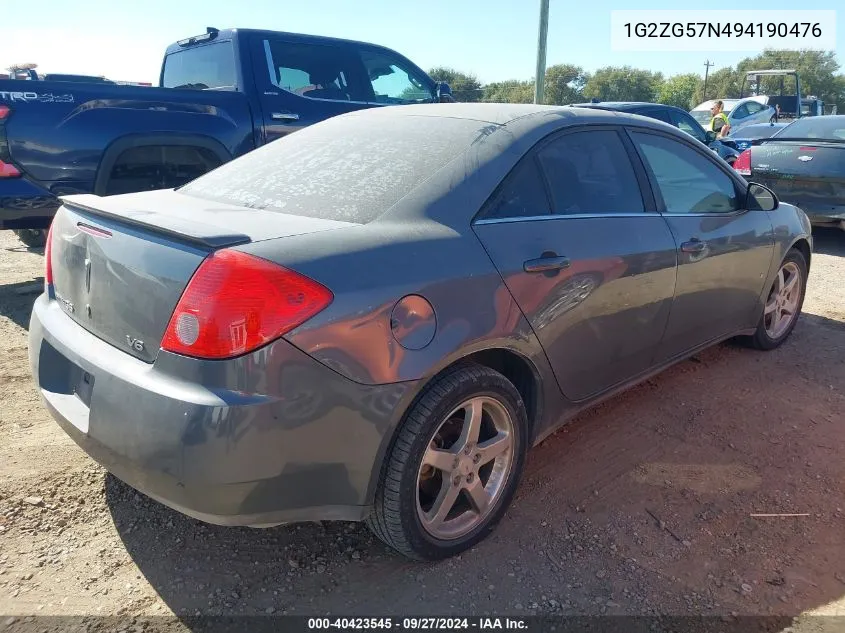 2009 Pontiac G6 VIN: 1G2ZG57N494190476 Lot: 40423545