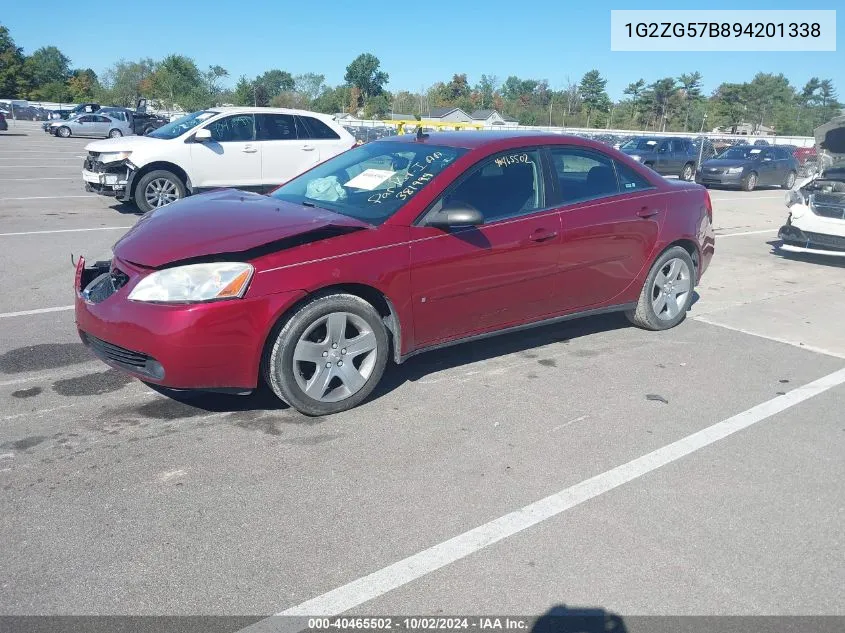 2009 Pontiac G6 VIN: 1G2ZG57B894201338 Lot: 40465502