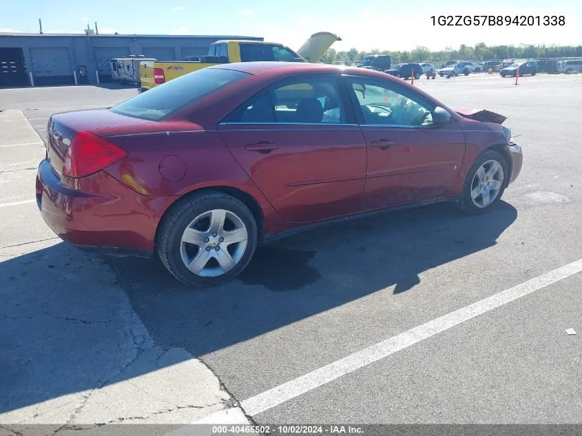 2009 Pontiac G6 VIN: 1G2ZG57B894201338 Lot: 40465502