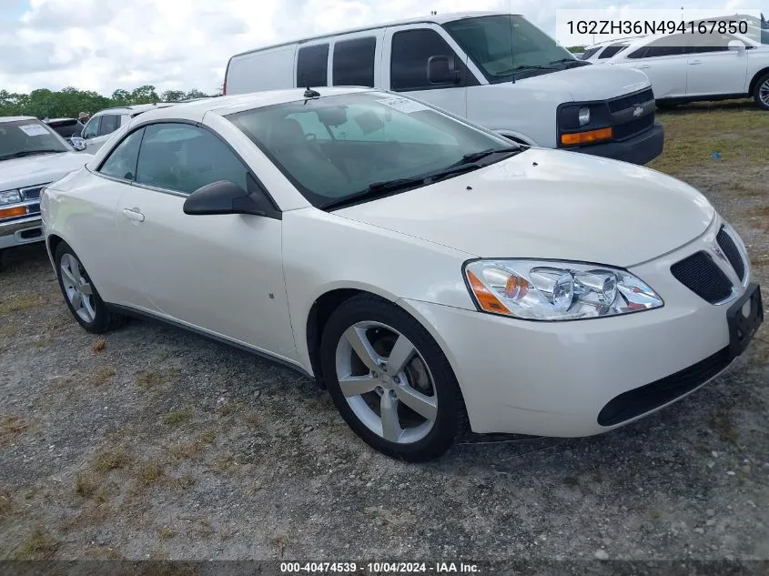 2009 Pontiac G6 Gt VIN: 1G2ZH36N494167850 Lot: 40474539