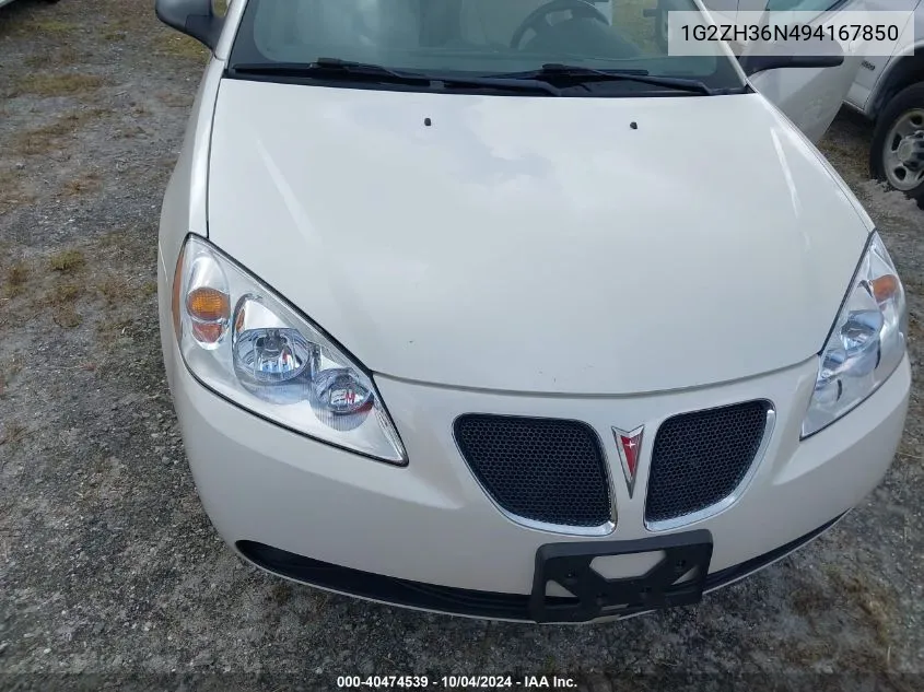 2009 Pontiac G6 Gt VIN: 1G2ZH36N494167850 Lot: 40474539