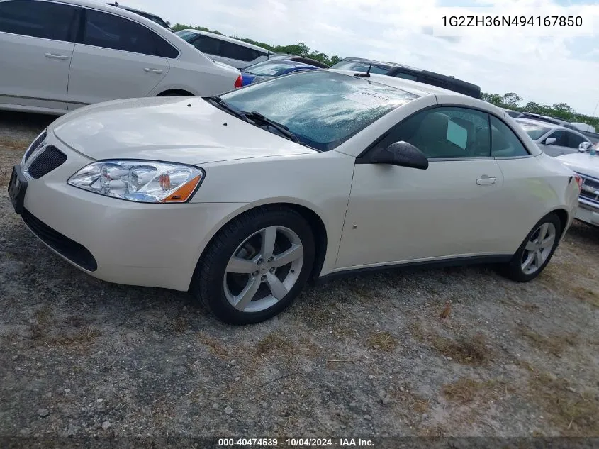 2009 Pontiac G6 Gt VIN: 1G2ZH36N494167850 Lot: 40474539