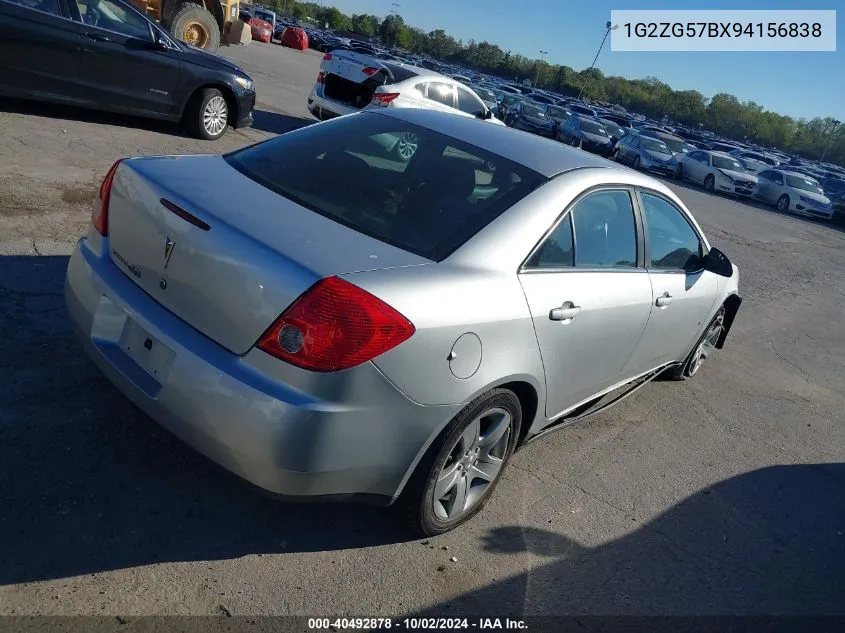 2009 Pontiac G6 VIN: 1G2ZG57BX94156838 Lot: 40492878