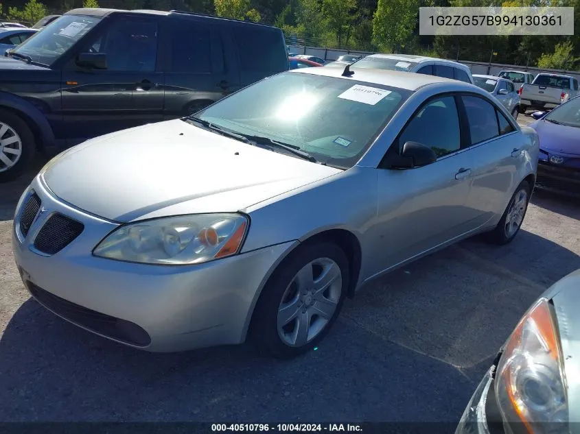 2009 Pontiac G6 VIN: 1G2ZG57B994130361 Lot: 40510796