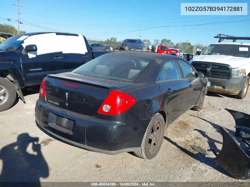 2009 Pontiac G6 VIN: 1G2ZG57B394172881 Lot: 40536396