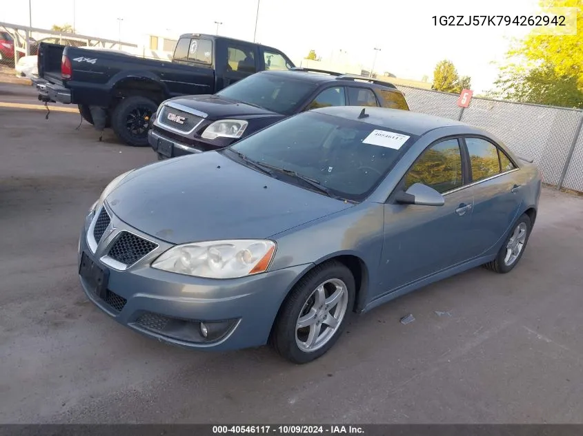 2009 Pontiac G6 New Se VIN: 1G2ZJ57K794262942 Lot: 40546117