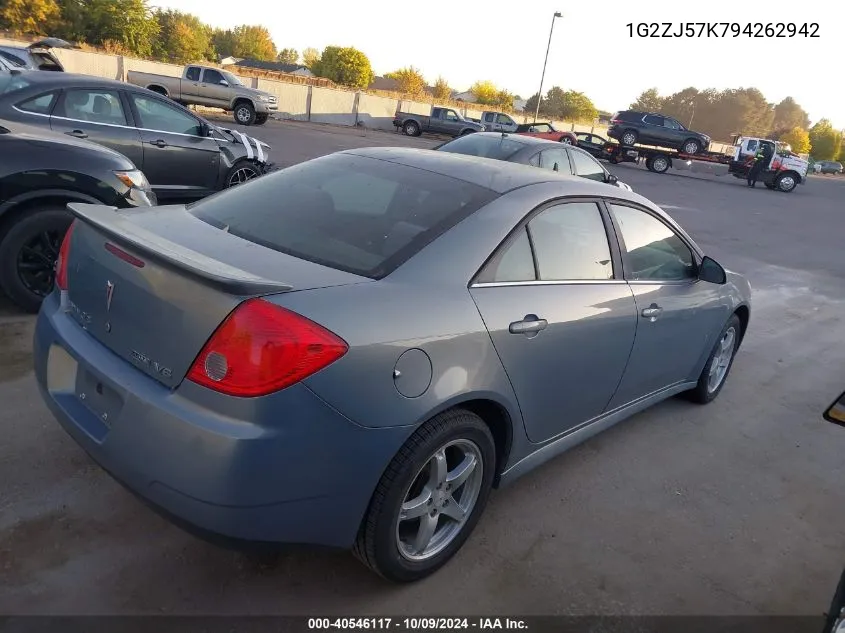 2009 Pontiac G6 New Se VIN: 1G2ZJ57K794262942 Lot: 40546117