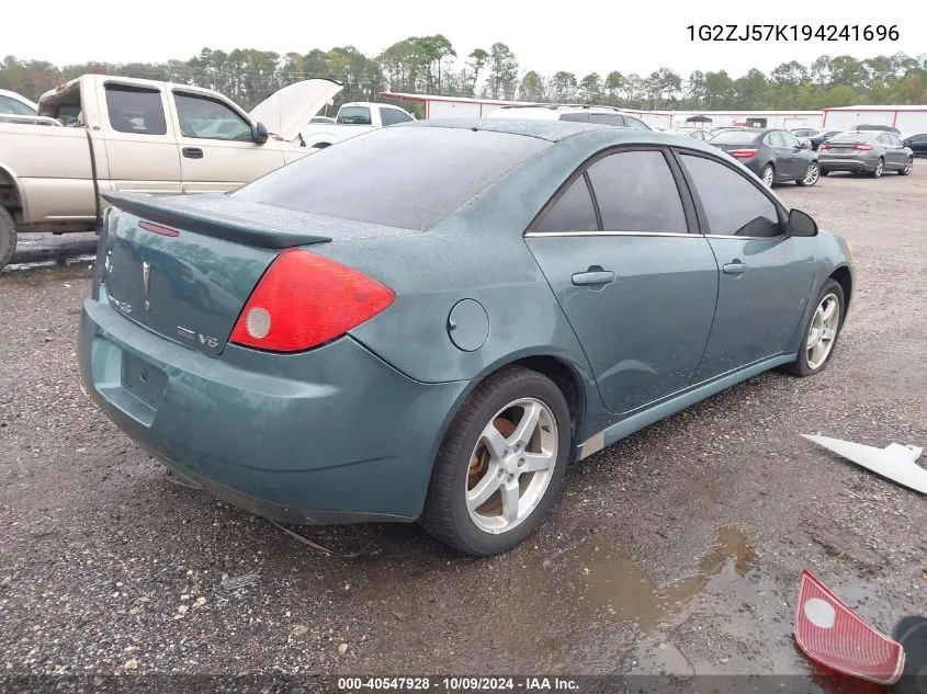 2009 Pontiac G6 New Se VIN: 1G2ZJ57K194241696 Lot: 40547928