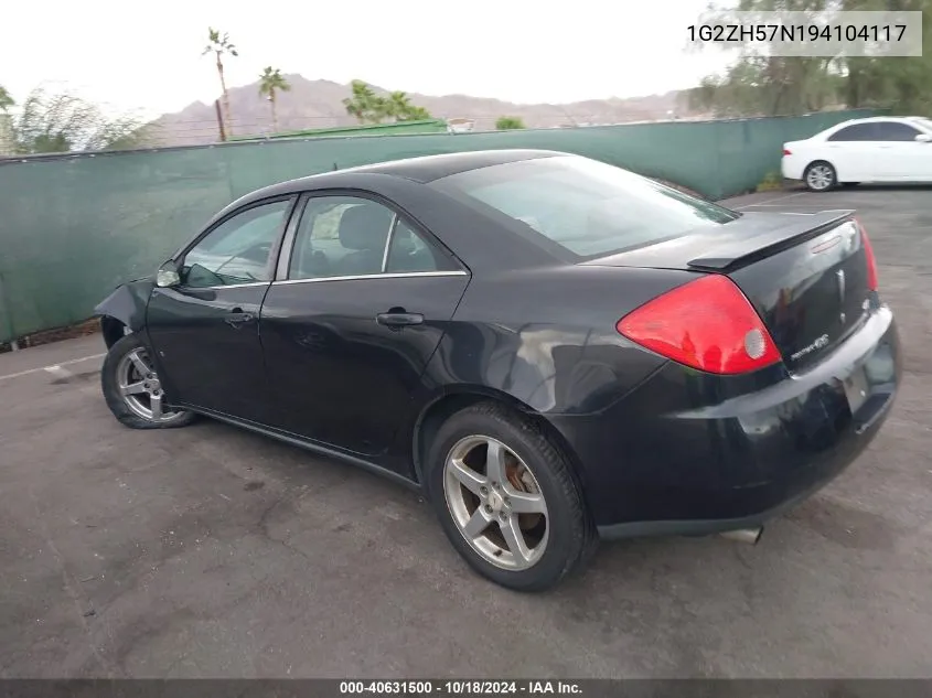 2009 Pontiac G6 Gt VIN: 1G2ZH57N194104117 Lot: 40631500