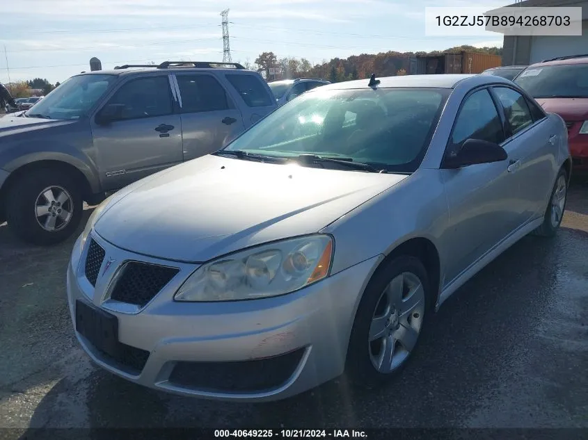 2009 Pontiac G6 New Value Leader VIN: 1G2ZJ57B894268703 Lot: 40649225