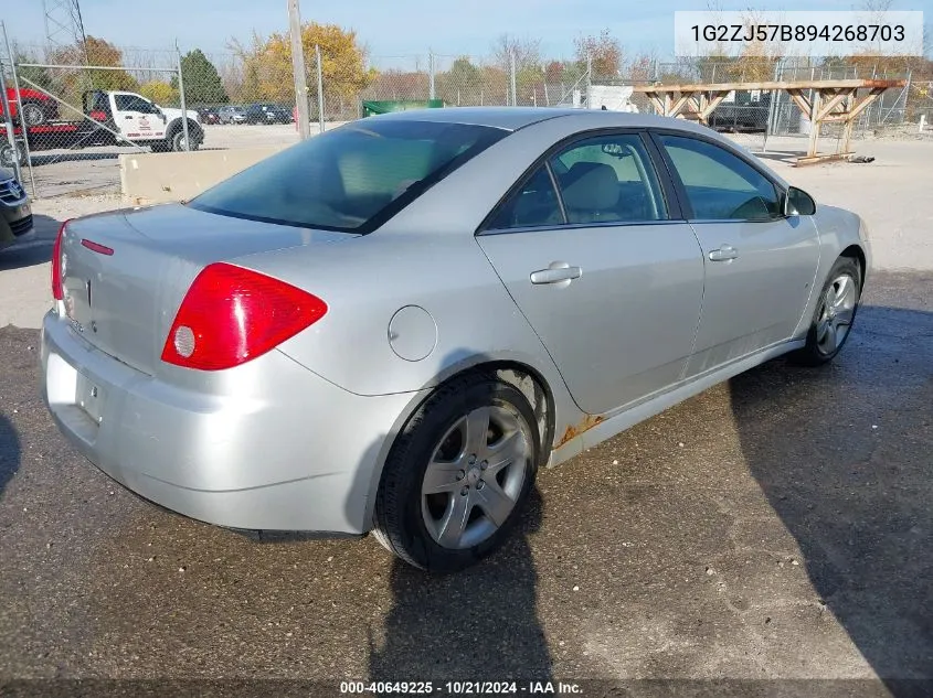 2009 Pontiac G6 New Value Leader VIN: 1G2ZJ57B894268703 Lot: 40649225