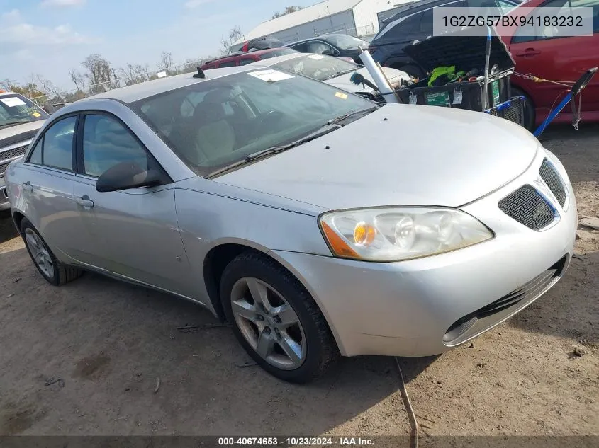 2009 Pontiac G6 VIN: 1G2ZG57BX94183232 Lot: 40674653