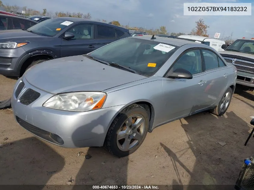 2009 Pontiac G6 VIN: 1G2ZG57BX94183232 Lot: 40674653