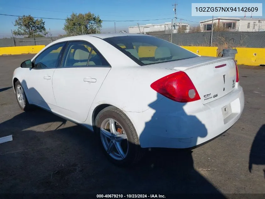 2009 Pontiac G6 VIN: 1G2ZG57NX94142609 Lot: 40679210