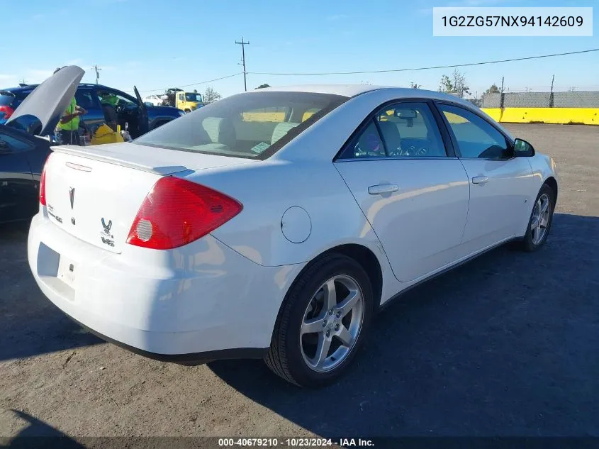 2009 Pontiac G6 VIN: 1G2ZG57NX94142609 Lot: 40679210