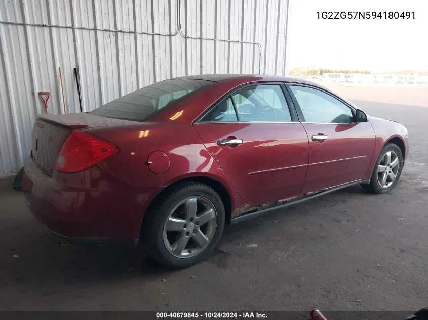 2009 Pontiac G6 VIN: 1G2ZG57N594180491 Lot: 40679845