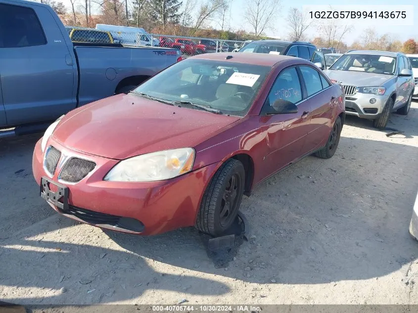 2009 Pontiac G6 VIN: 1G2ZG57B994143675 Lot: 40705744