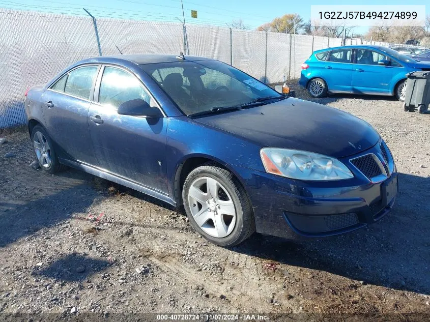 2009 Pontiac G6 New Se VIN: 1G2ZJ57B494274899 Lot: 40728724