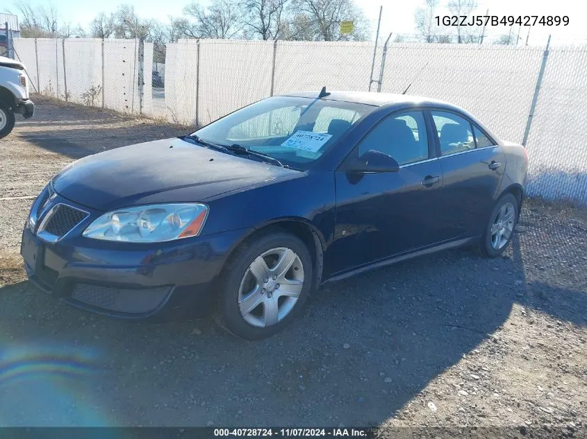 2009 Pontiac G6 New Se VIN: 1G2ZJ57B494274899 Lot: 40728724