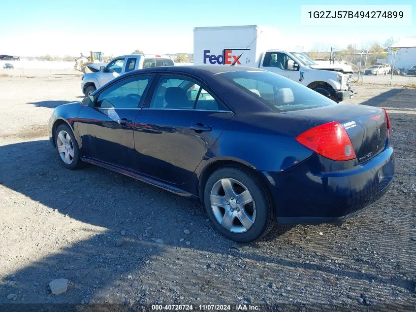 2009 Pontiac G6 New Se VIN: 1G2ZJ57B494274899 Lot: 40728724