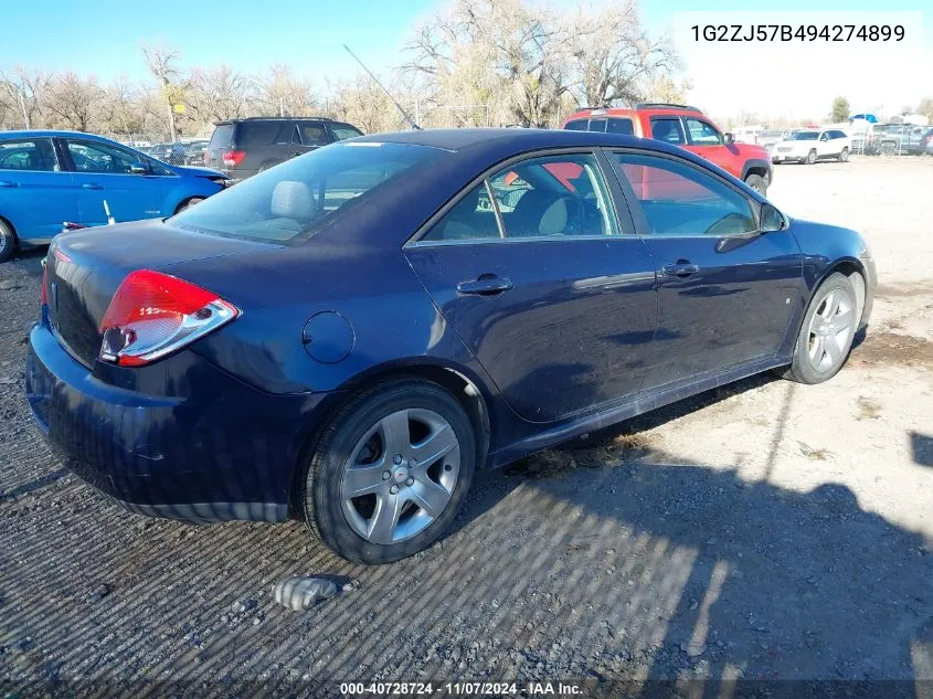 2009 Pontiac G6 New Se VIN: 1G2ZJ57B494274899 Lot: 40728724