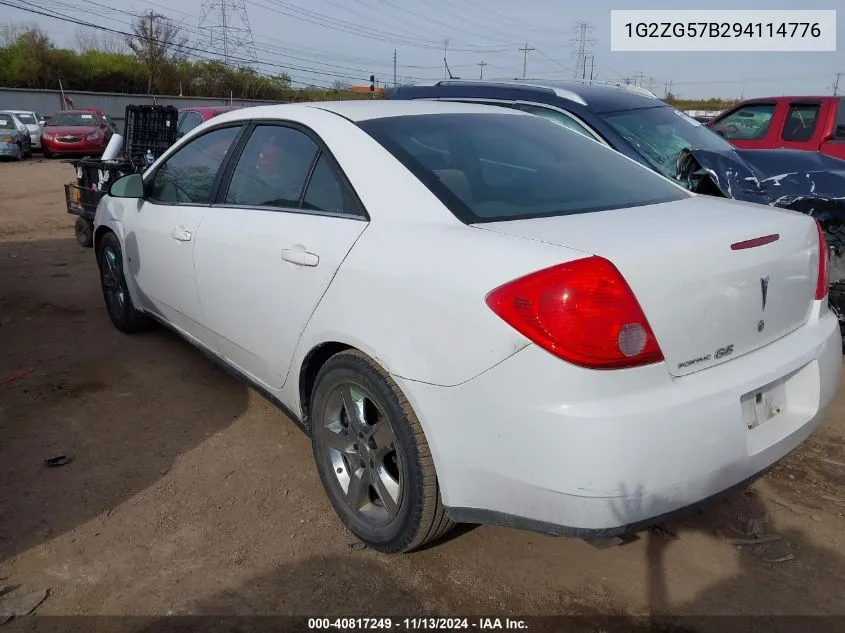 2009 Pontiac G6 VIN: 1G2ZG57B294114776 Lot: 40817249