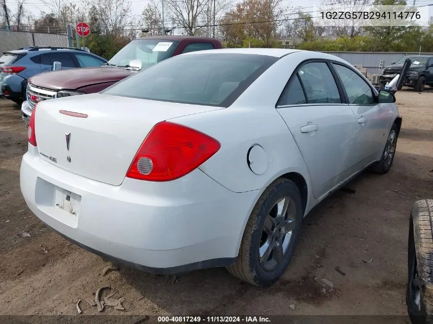 2009 Pontiac G6 VIN: 1G2ZG57B294114776 Lot: 40817249