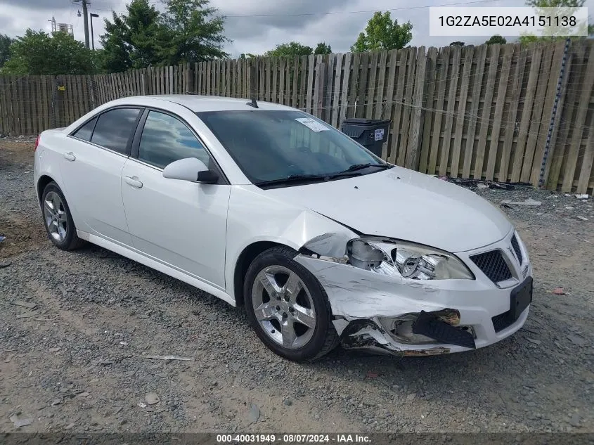 2010 Pontiac G6 VIN: 1G2ZA5E02A4151138 Lot: 40031949