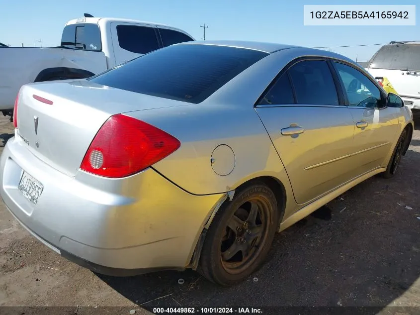 2010 Pontiac G6 VIN: 1G2ZA5EB5A4165942 Lot: 40449862