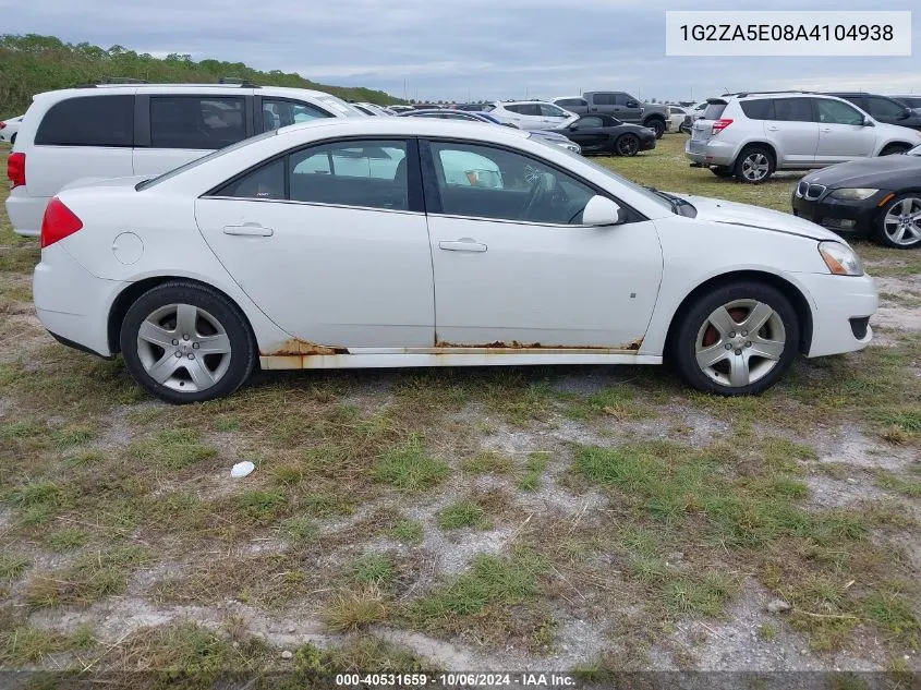 2010 Pontiac G6 VIN: 1G2ZA5E08A4104938 Lot: 40531659