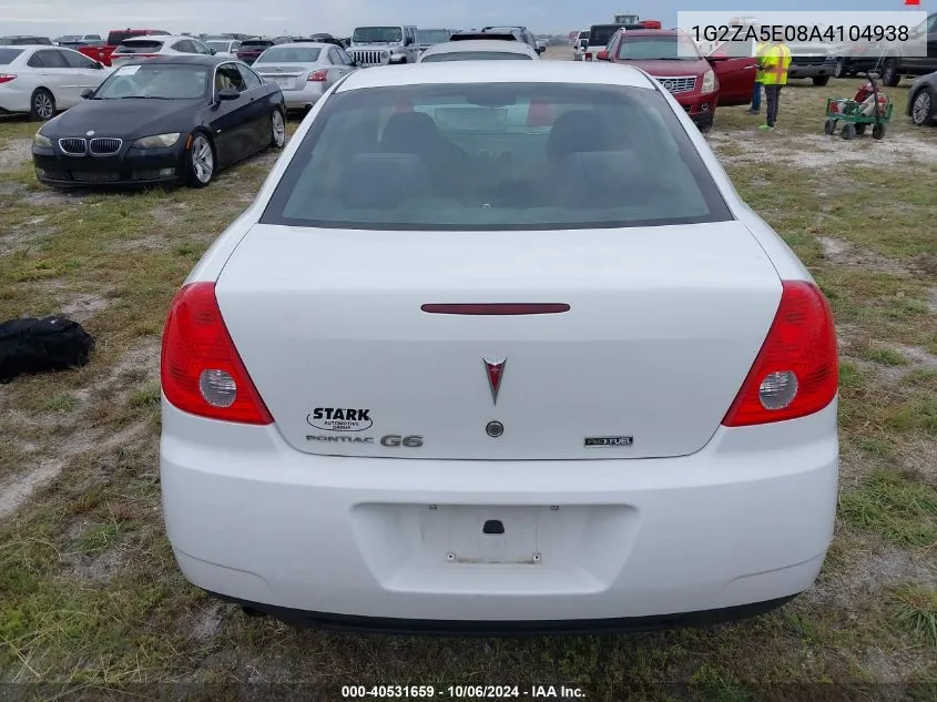 2010 Pontiac G6 VIN: 1G2ZA5E08A4104938 Lot: 40531659