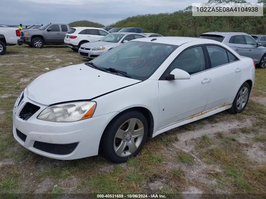 2010 Pontiac G6 VIN: 1G2ZA5E08A4104938 Lot: 40531659