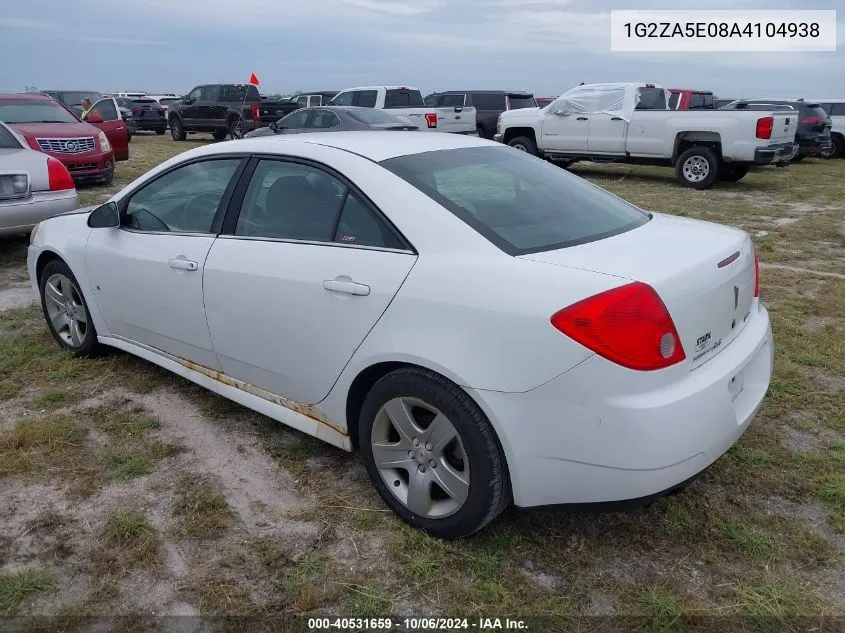 2010 Pontiac G6 VIN: 1G2ZA5E08A4104938 Lot: 40531659