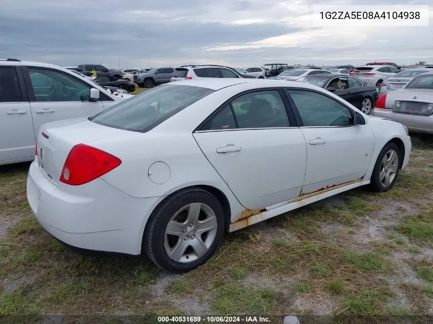 2010 Pontiac G6 VIN: 1G2ZA5E08A4104938 Lot: 40531659