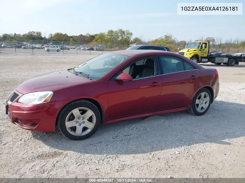 2010 Pontiac G6 VIN: 1G2ZA5E0XA4126181 Lot: 40549357