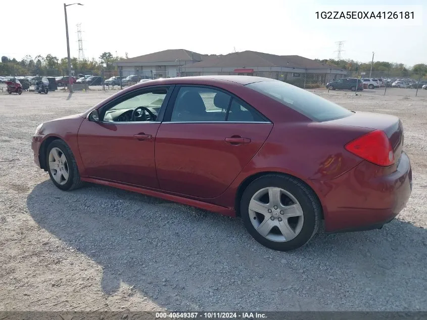 2010 Pontiac G6 VIN: 1G2ZA5E0XA4126181 Lot: 40549357