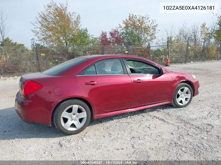 2010 Pontiac G6 VIN: 1G2ZA5E0XA4126181 Lot: 40549357