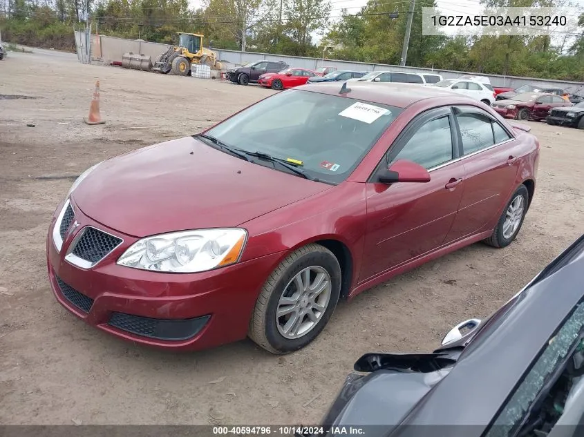 2010 Pontiac G6 VIN: 1G2ZA5E03A4153240 Lot: 40594796