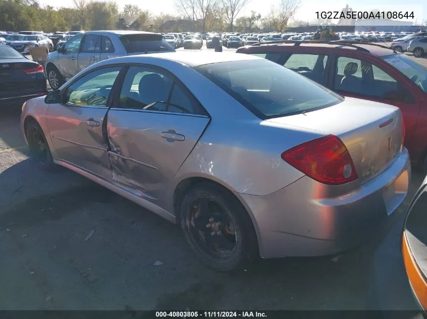 2010 Pontiac G6 VIN: 1G2ZA5E00A4108644 Lot: 40803805