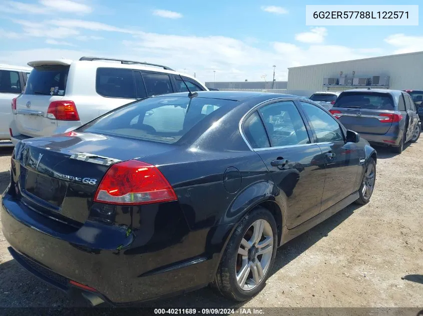 2008 Pontiac G8 VIN: 6G2ER57788L122571 Lot: 40211689