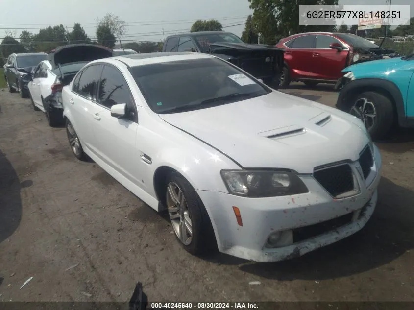 2008 Pontiac G8 VIN: 6G2ER577X8L148251 Lot: 40245640