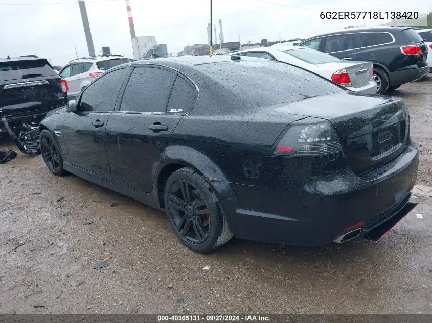 2008 Pontiac G8 VIN: 6G2ER57718L138420 Lot: 40365131