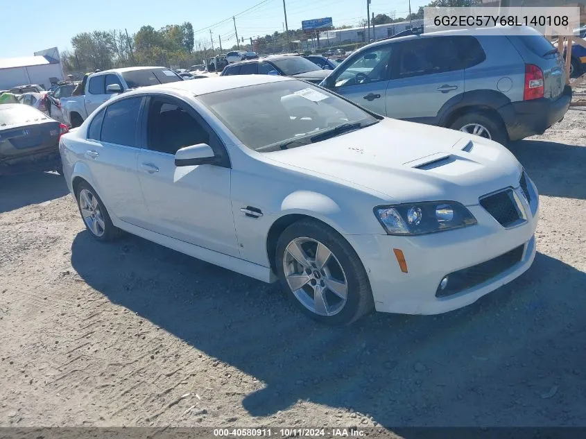 2008 Pontiac G8 Gt VIN: 6G2EC57Y68L140108 Lot: 40580911