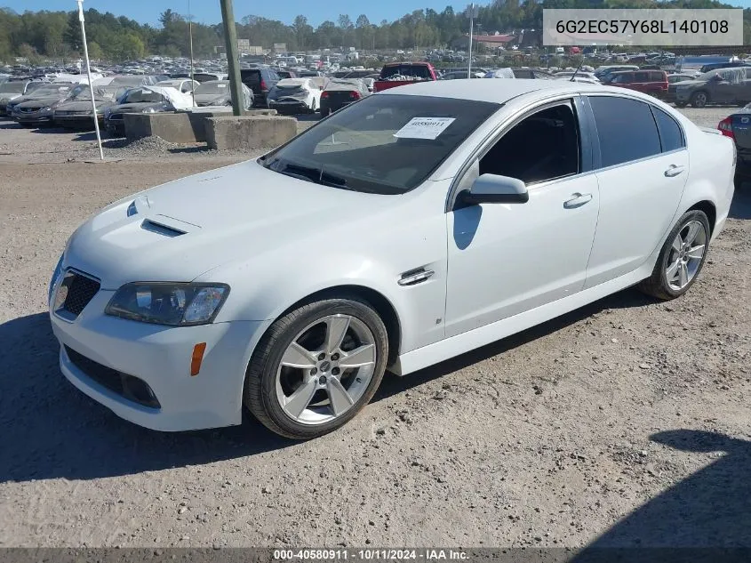 2008 Pontiac G8 Gt VIN: 6G2EC57Y68L140108 Lot: 40580911