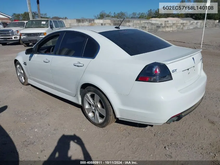 2008 Pontiac G8 Gt VIN: 6G2EC57Y68L140108 Lot: 40580911