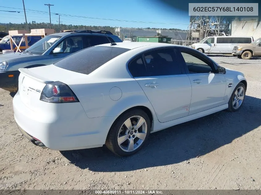 2008 Pontiac G8 Gt VIN: 6G2EC57Y68L140108 Lot: 40580911