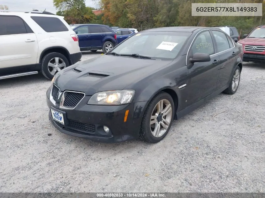 2008 Pontiac G8 VIN: 6G2ER577X8L149383 Lot: 40592833