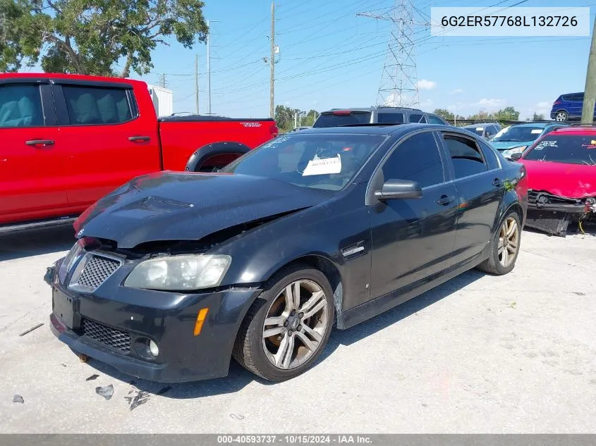 2008 Pontiac G8 VIN: 6G2ER57768L132726 Lot: 40593737